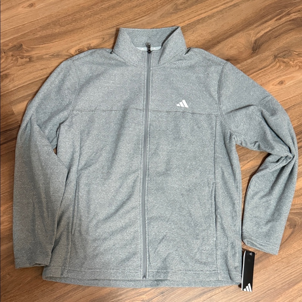 Adidas Heather Gray Zip-Up Jacket